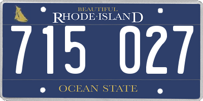 RI license plate 715027