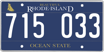 RI license plate 715033