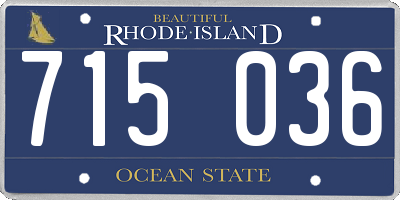 RI license plate 715036