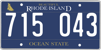 RI license plate 715043