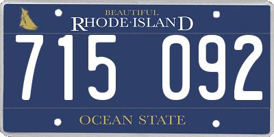 RI license plate 715092