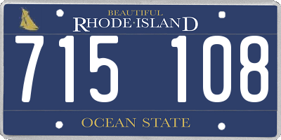 RI license plate 715108
