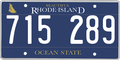 RI license plate 715289