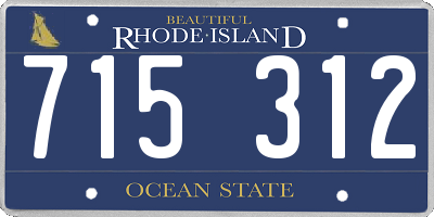 RI license plate 715312