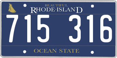 RI license plate 715316