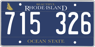 RI license plate 715326