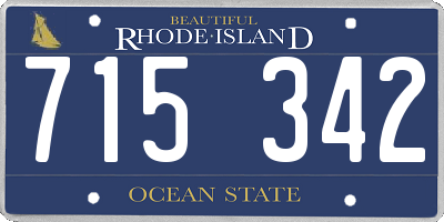 RI license plate 715342
