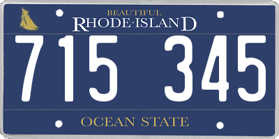 RI license plate 715345