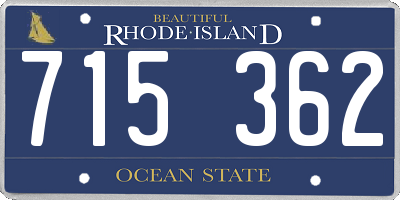 RI license plate 715362
