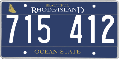 RI license plate 715412