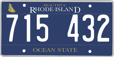 RI license plate 715432