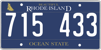 RI license plate 715433
