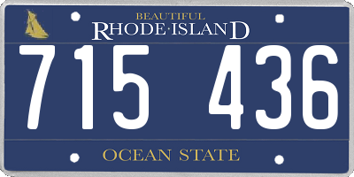 RI license plate 715436
