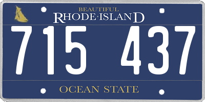RI license plate 715437