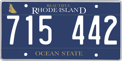 RI license plate 715442