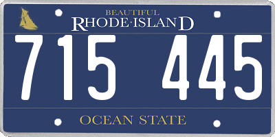 RI license plate 715445