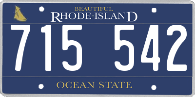 RI license plate 715542