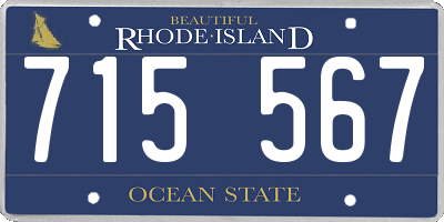 RI license plate 715567