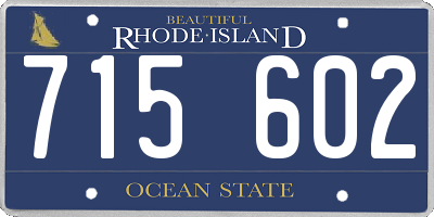 RI license plate 715602