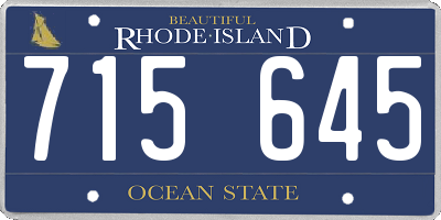 RI license plate 715645