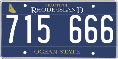 RI license plate 715666