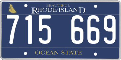 RI license plate 715669