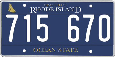 RI license plate 715670
