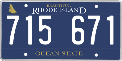 RI license plate 715671