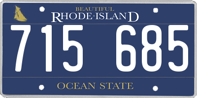 RI license plate 715685