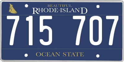 RI license plate 715707