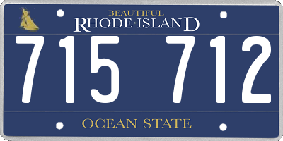 RI license plate 715712