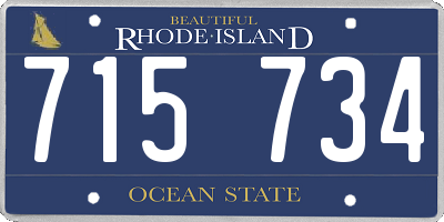 RI license plate 715734