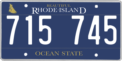 RI license plate 715745