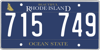 RI license plate 715749