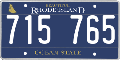 RI license plate 715765