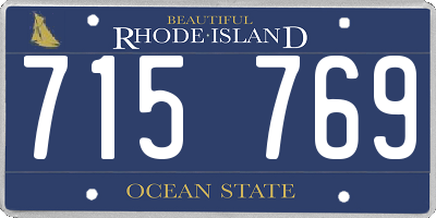RI license plate 715769