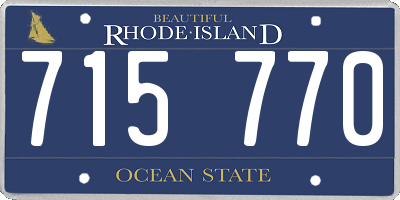 RI license plate 715770
