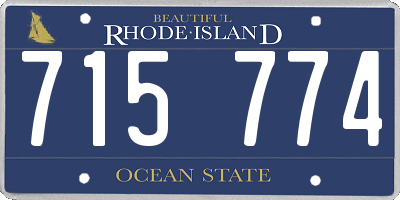 RI license plate 715774