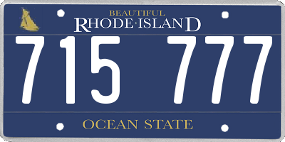 RI license plate 715777