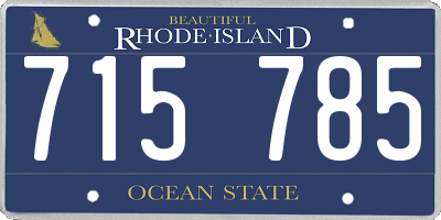 RI license plate 715785