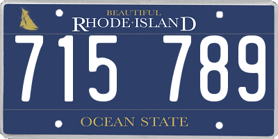 RI license plate 715789