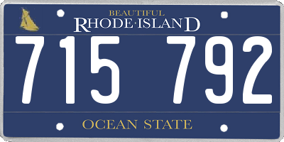 RI license plate 715792