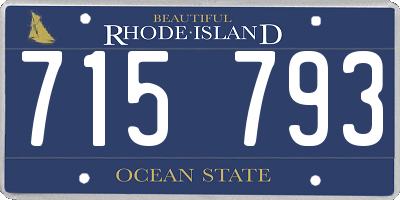RI license plate 715793