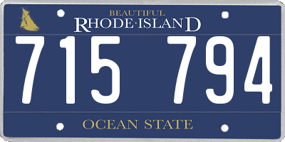 RI license plate 715794
