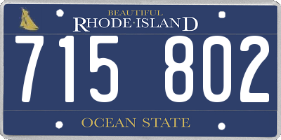 RI license plate 715802