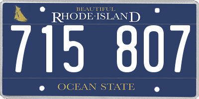 RI license plate 715807
