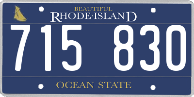 RI license plate 715830