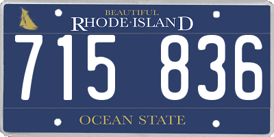 RI license plate 715836