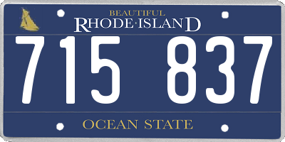 RI license plate 715837
