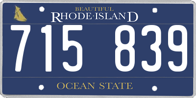 RI license plate 715839